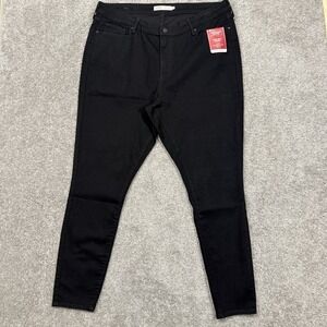 NWT Levi Strauss Signature Womens High Rise Skinny Jeans Stretch Size 20 Black